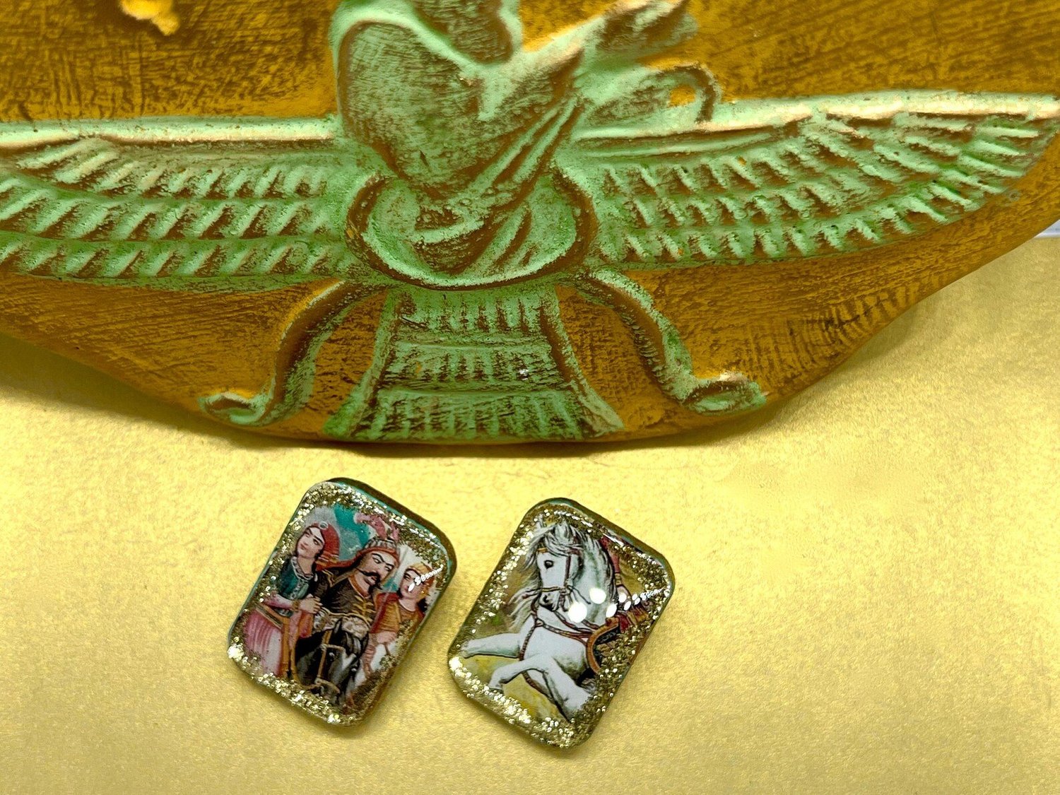 Shahnameh earrings — Rostam & Tahmineh