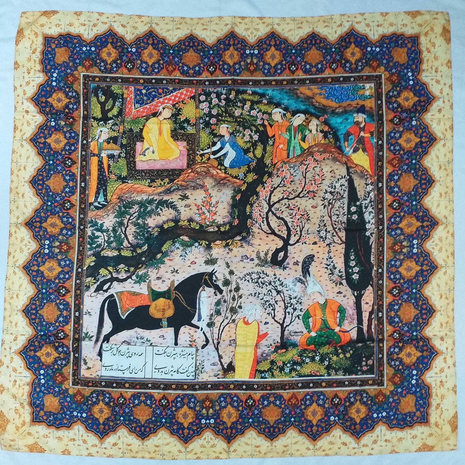 Shahnameh silk scarf